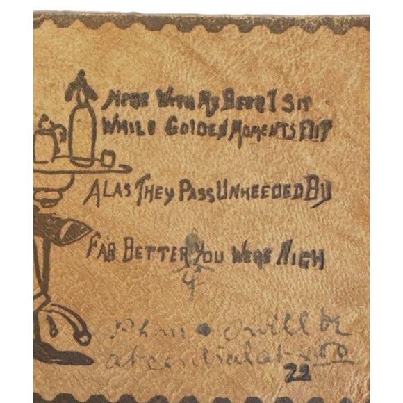 Antique Ephemera 1908 Leather Postcard Humor Being Rich Greeting Posted Stamped - Picture 2 of 6